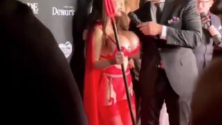 AsianBarbieDDoll Displays Her Enormous Fake Boobs at the 2021 Maxim Halloween Party
