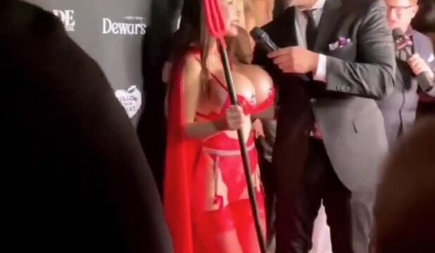 AsianBarbieDDoll Displays Her Enormous Fake Boobs at the 2021 Maxim Halloween Party